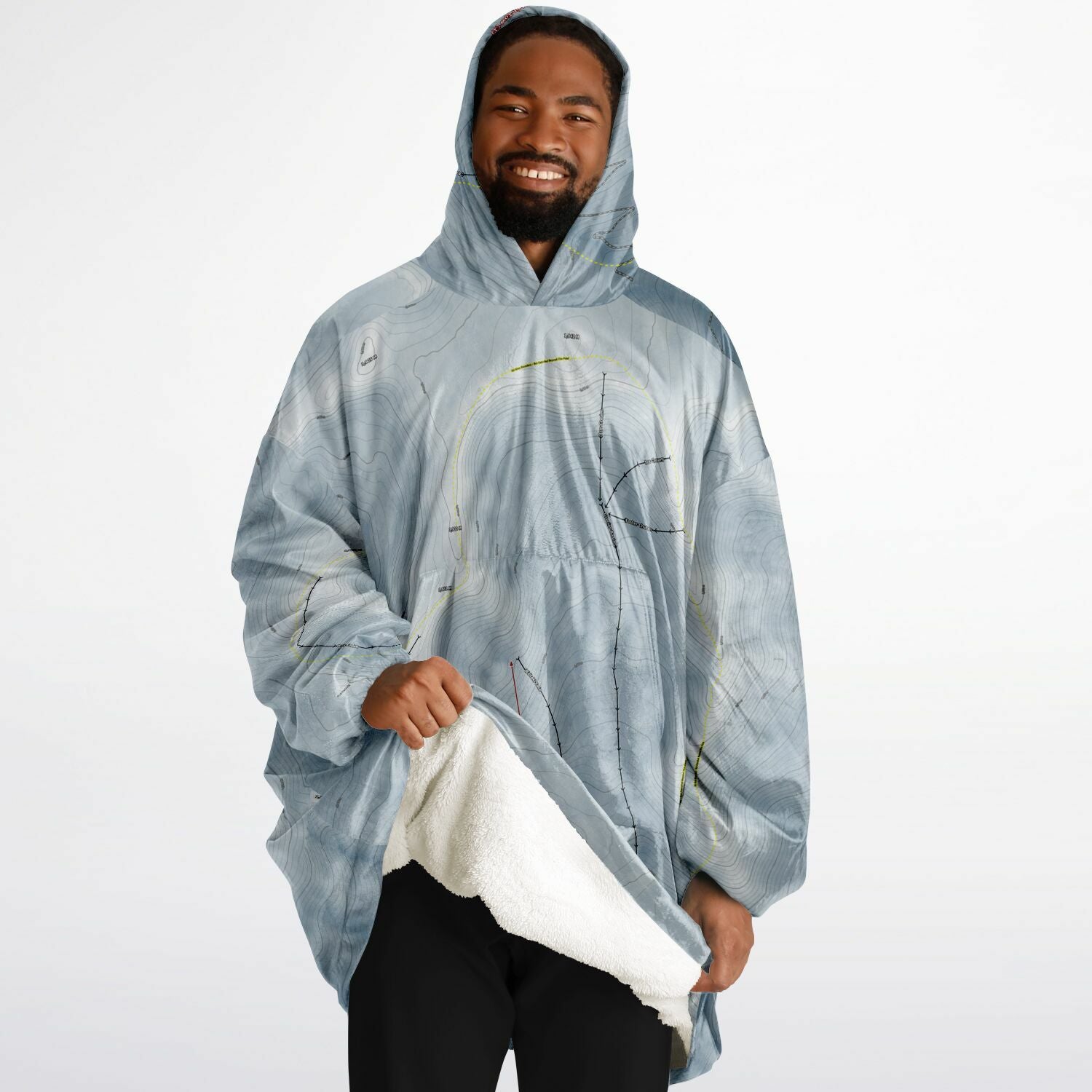 Awakino Ski Field, New Zealand Ski Trail Map - Snug Hoodie - Powderaddicts
