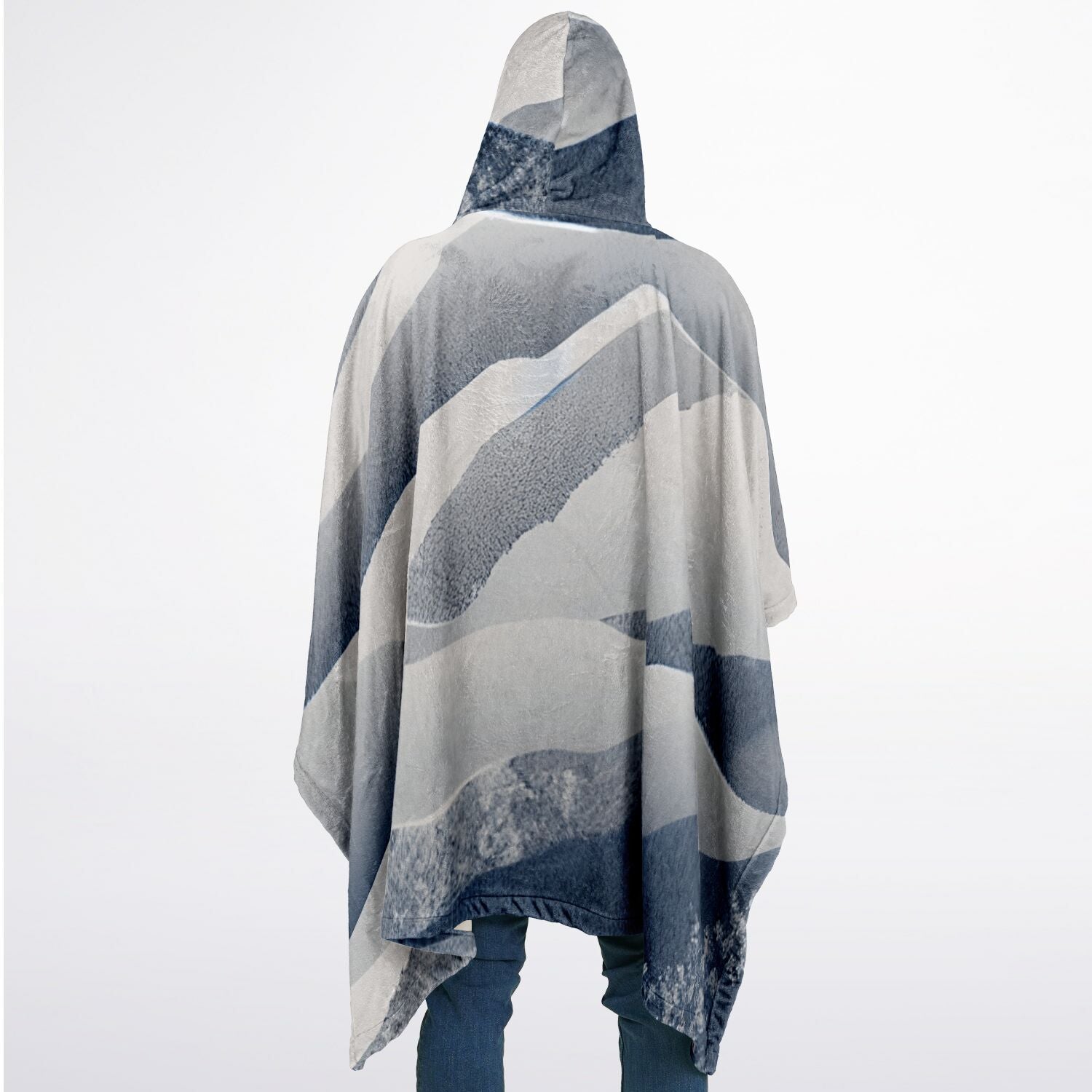 Abstract Foggy Mountain, Flannel Blanket Poncho