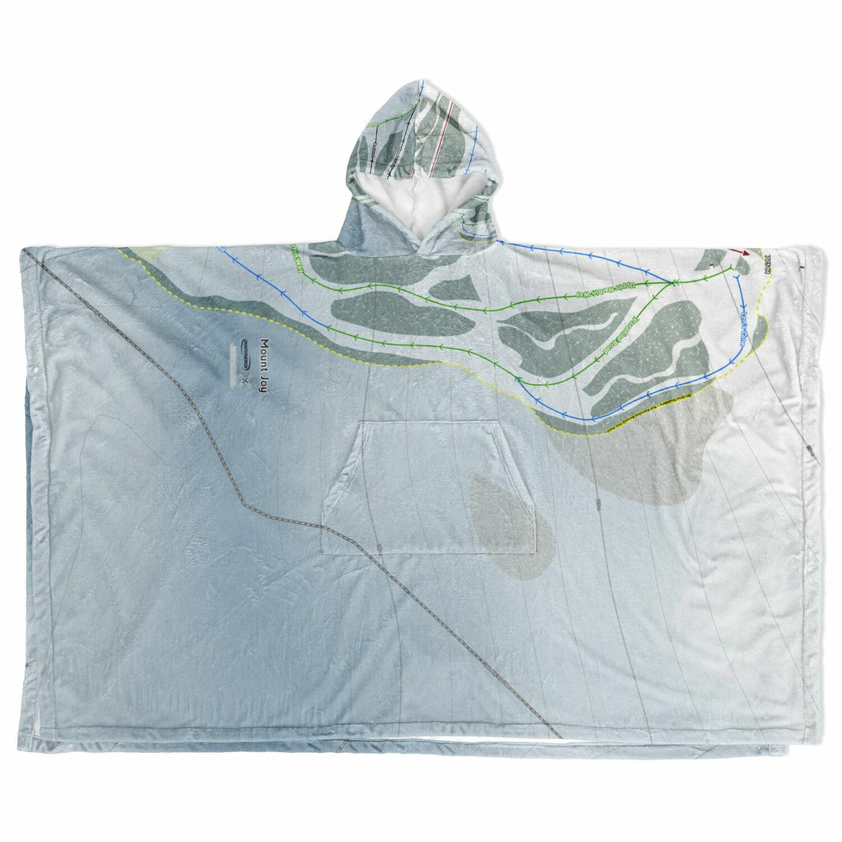 Mount Joy, Alberta Ski Resort Map Flannel Blanket Poncho