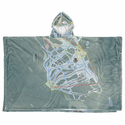 Grouse Mountain, British Columbia Ski Resort Map Flannel Blanket Poncho