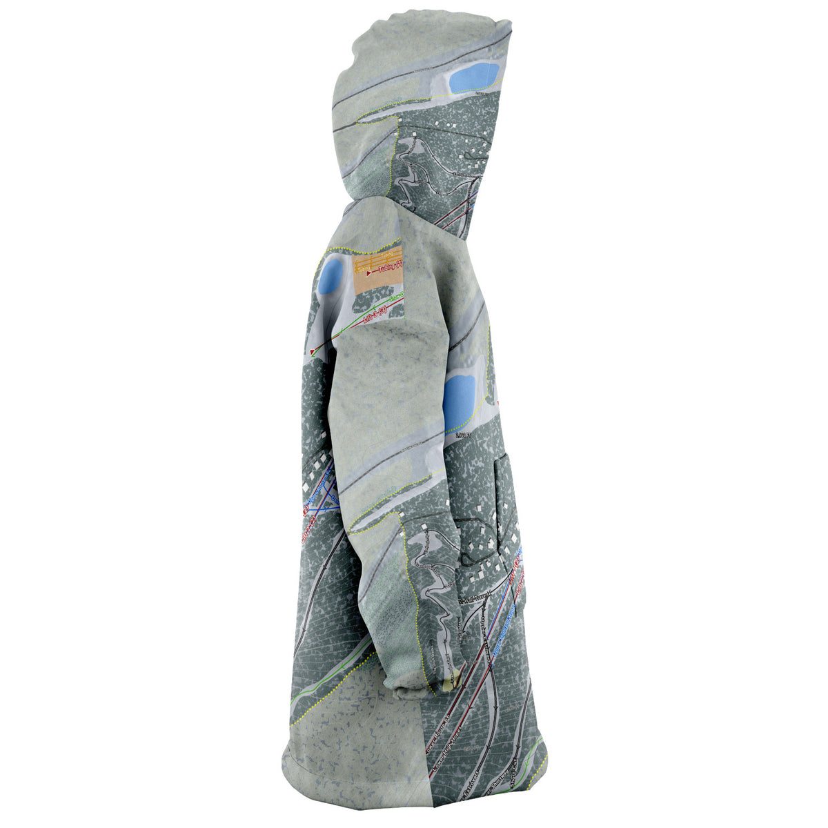 Blue Knob, Pennsylvania Ski Trail Map Snug Hoodie