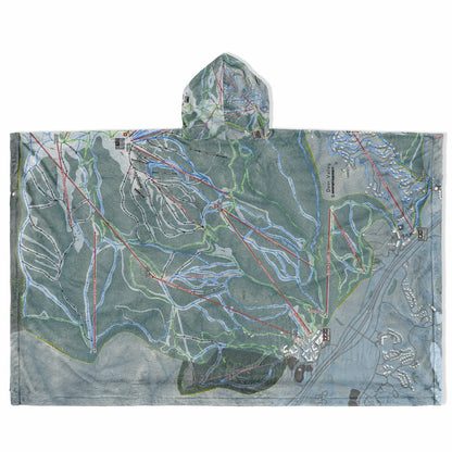 Deer Valley, Utah Ski Resort Map Flannel Blanket Poncho