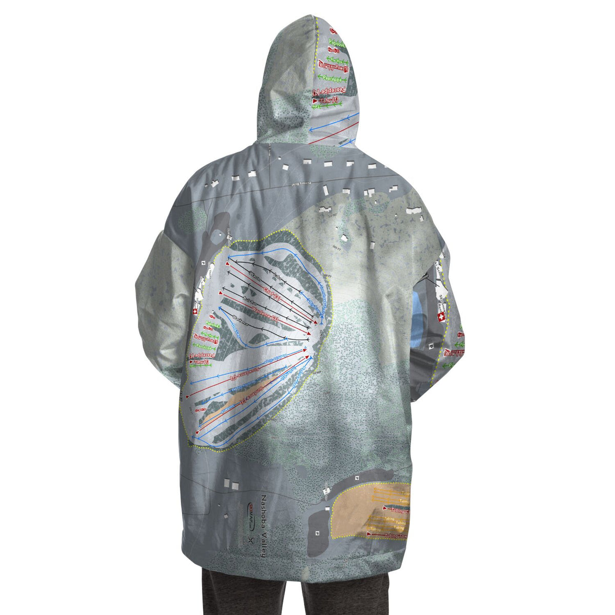 Nashoba Valley, Massachusetts Ski Trail Map Snug Hoodie