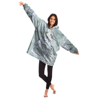 Mt. Ashland, Oregon Ski Trail Map - Snug Hoodie
