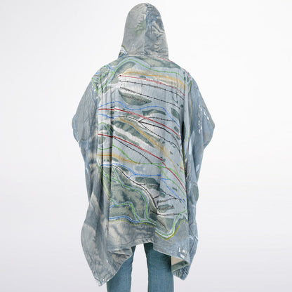 The Highlands, Michigan Ski Resort Map Flannel Blanket Poncho