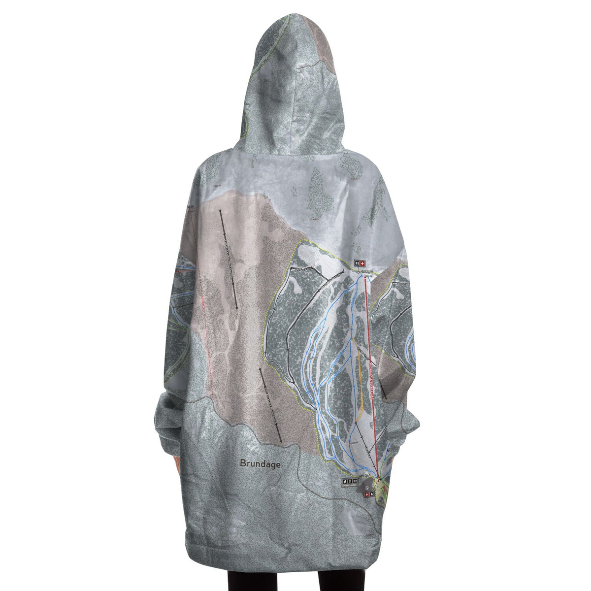 Brundage Mountain, Idaho Ski Trail Map - Snug Hoodie