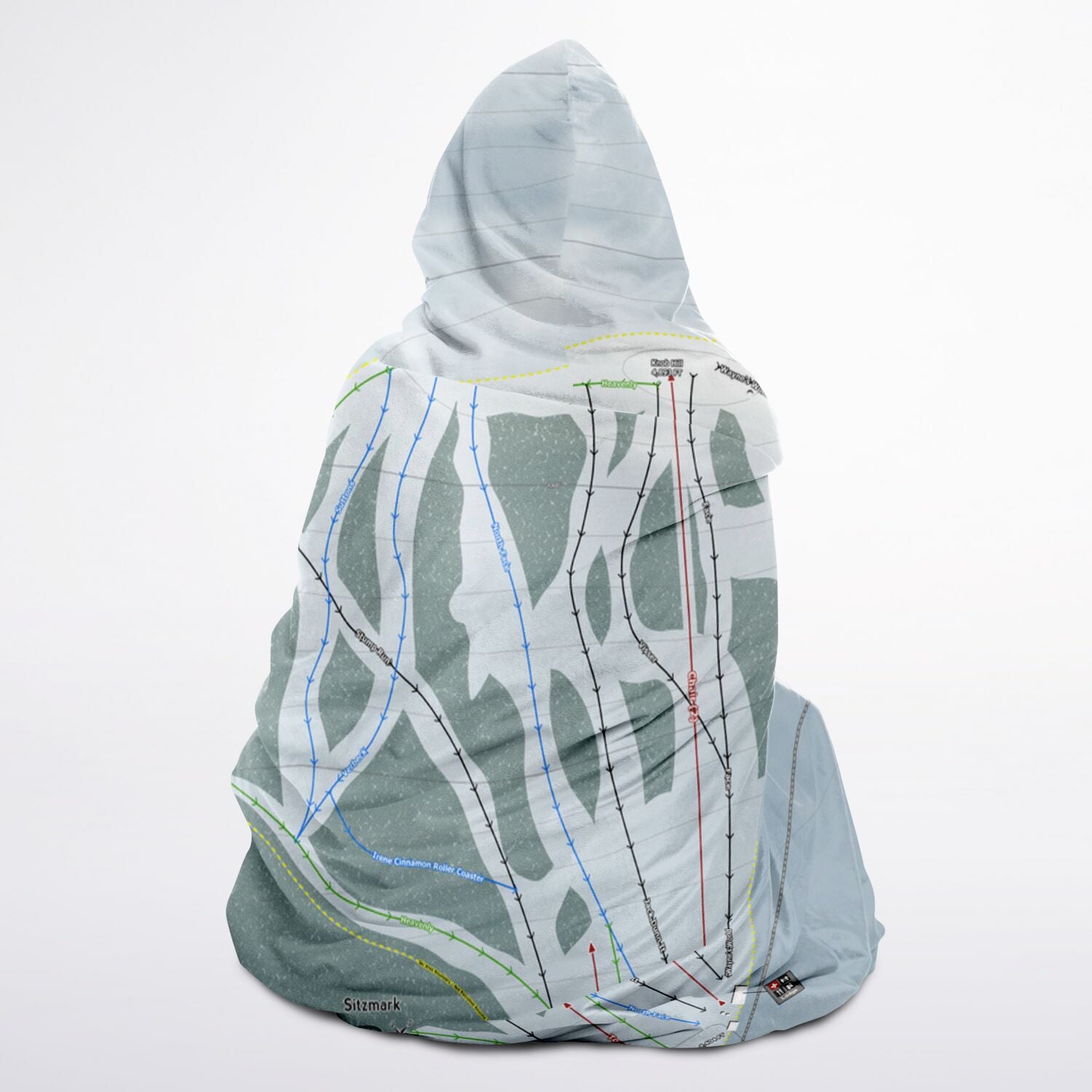 Sitz mark, Washington Ski Trail Map - Adult Hooded Blanket