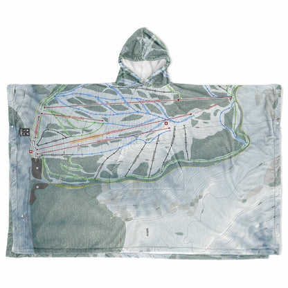 Kelly Canyon, Idaho Ski Resort Map Flannel Blanket Poncho