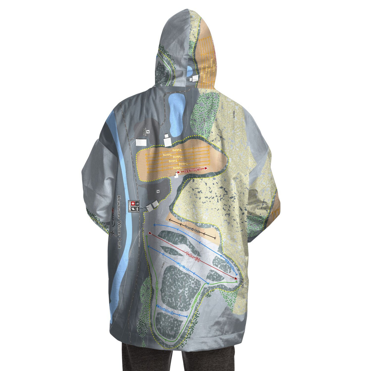 Kewaunee Winter Park, Wisconsin Ski Trail Map - Snug Hoodie