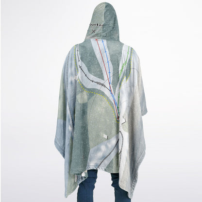Campton Mountain, New Hampshire Ski Resort Map Flannel Blanket Poncho