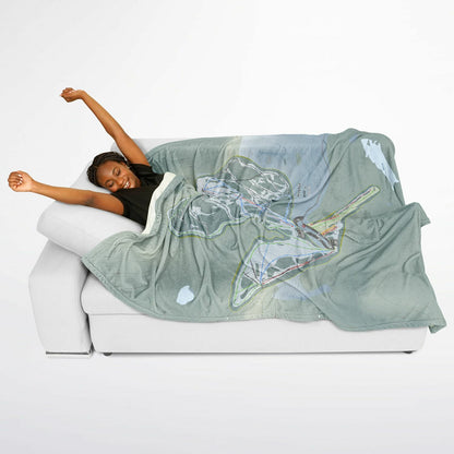 Manning Park, British Columbia Ski Resort Map Flannel Blanket Poncho