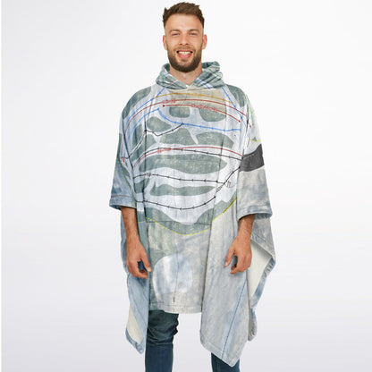Norway Mountain, Michigan Ski Resort Map Flannel Blanket Poncho
