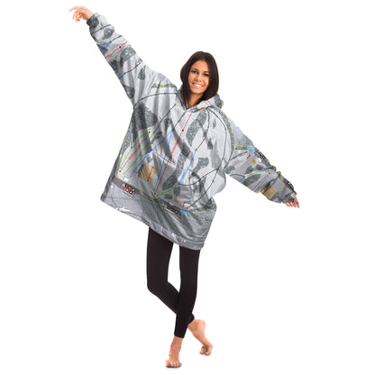 Soda Springs, California Ski Trail Map - Snug Hoodie - Powderaddicts