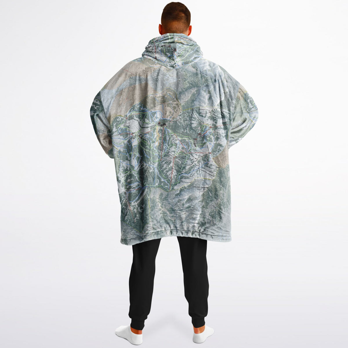 Powder Mountain, Utah Ski Resort Map Reversible Snug Hoodie