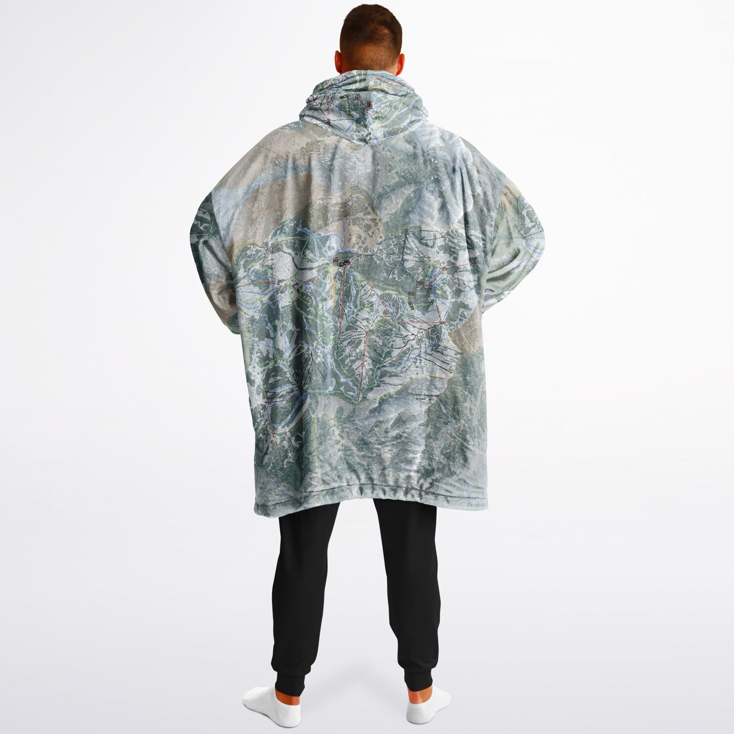 Powder Mountain, Utah Ski Resort Map Reversible Snug Hoodie