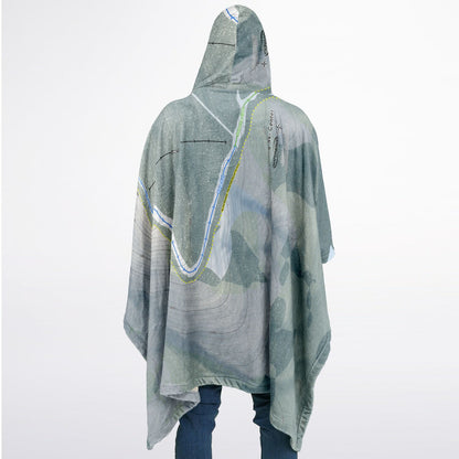Hickory Ski Center, New York Ski Resort Map Flannel Blanket Poncho