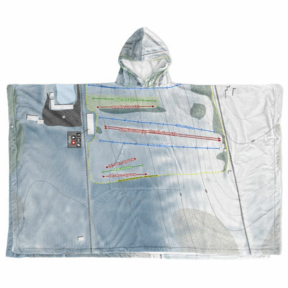 Brantling, New York Ski Resort Map Flannel Blanket Poncho