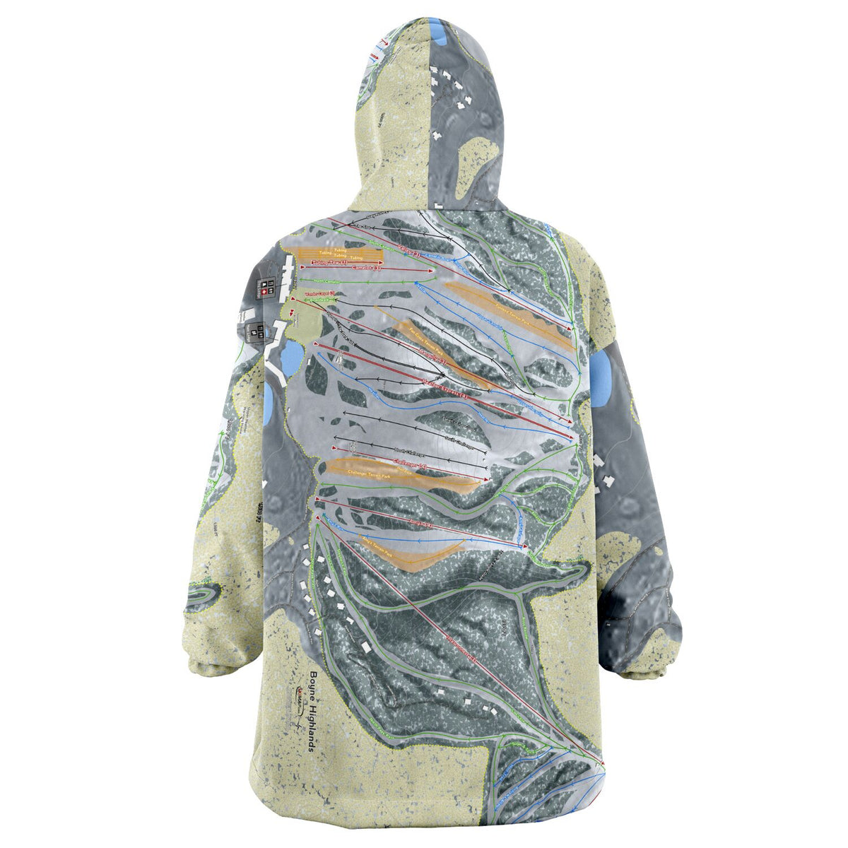 Boyne Highlands, Michigan Ski Trail Map Snug Hoodie