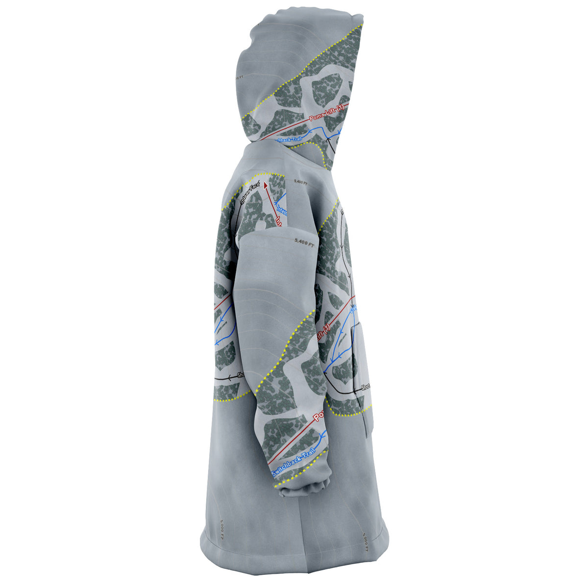 Hurricane Ridge, Washington Ski Trail Map - Snug Hoodie
