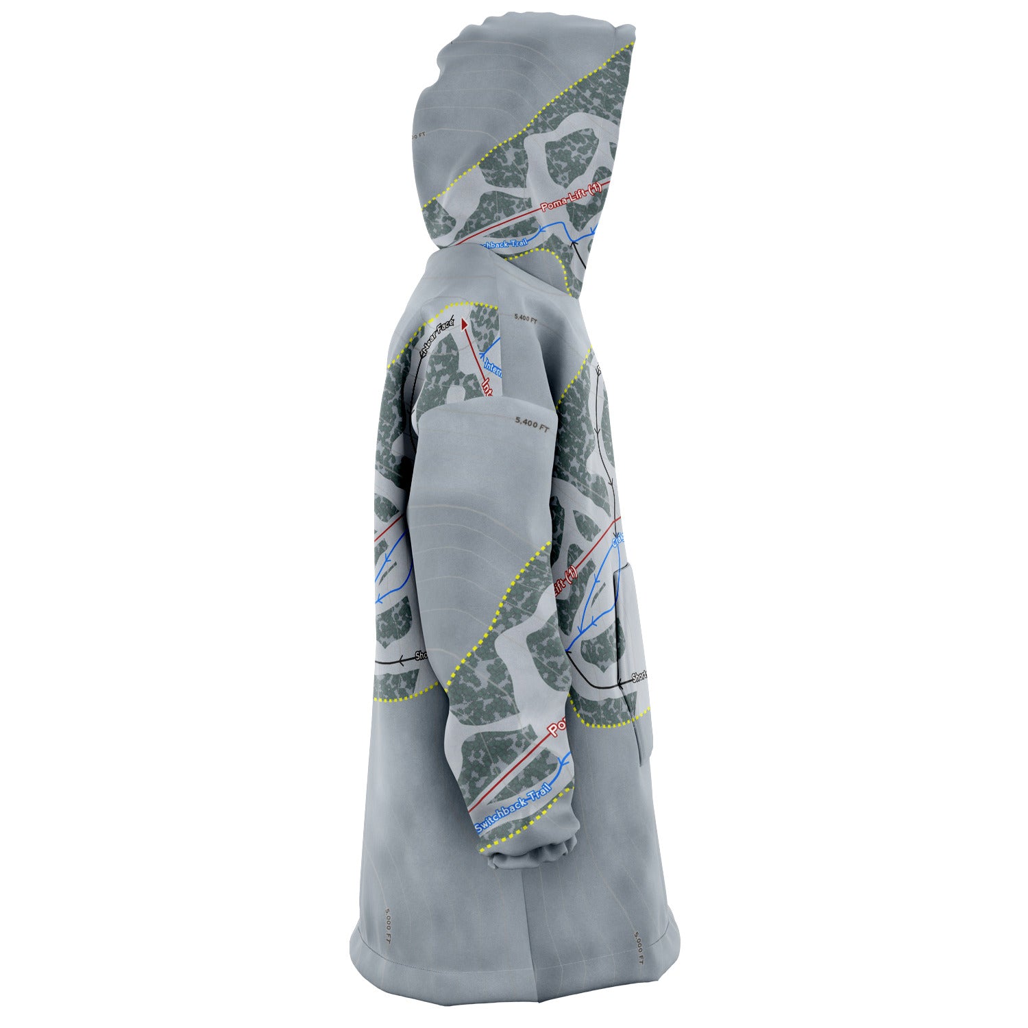 Hurricane Ridge, Washington Ski Trail Map - Snug Hoodie