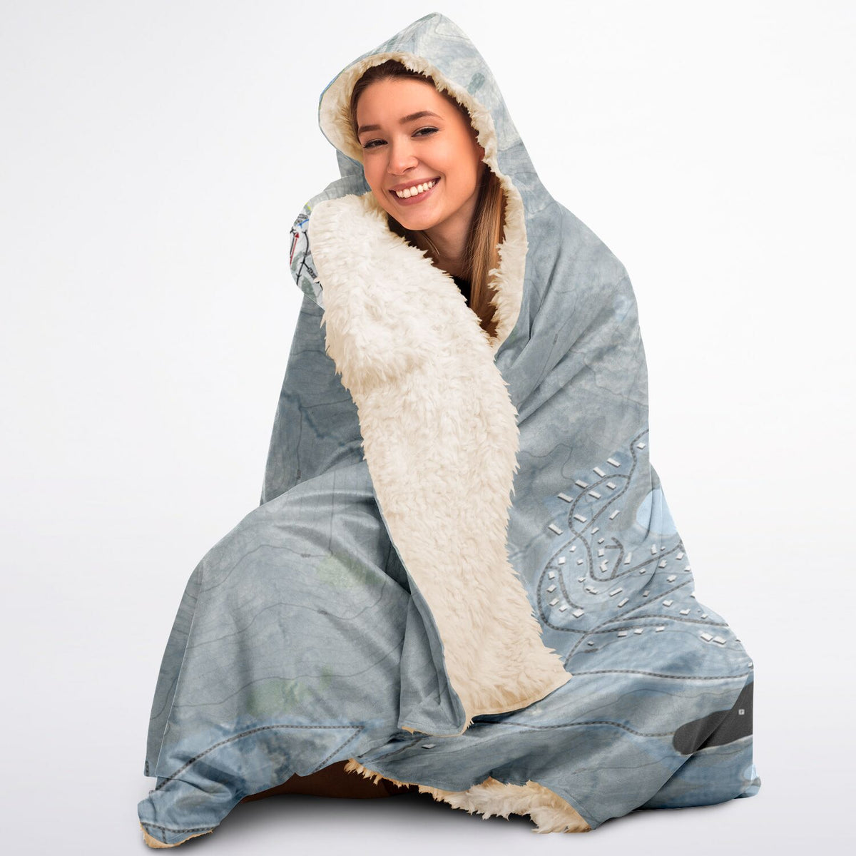 Bromley, Vermont Ski Trail Map - Adult Hooded Blanket