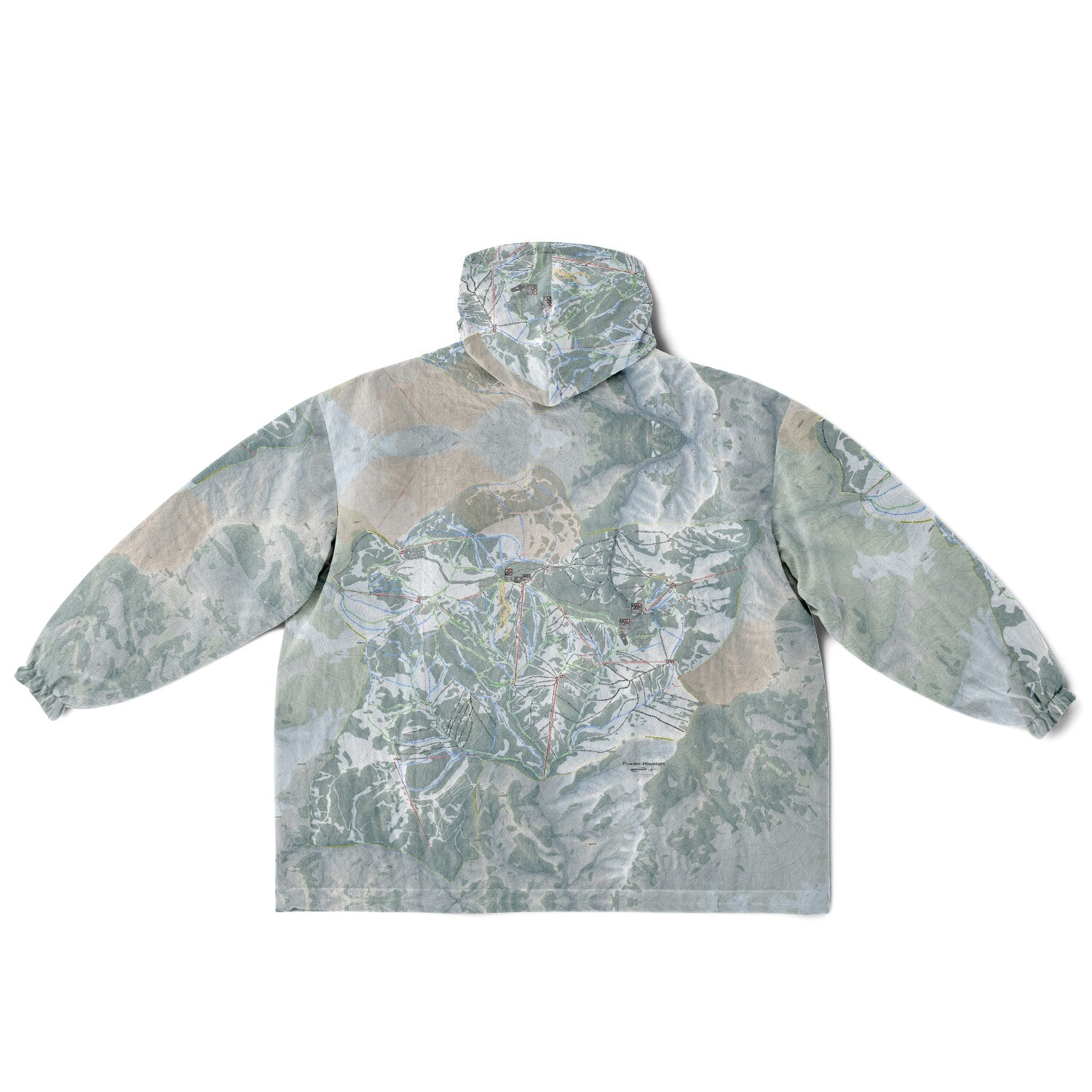 Powder Mountain, Utah Ski Resort Map Reversible Snug Hoodie