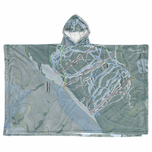 Purgatory, Colorado Ski Resort Map Flannel Blanket Poncho