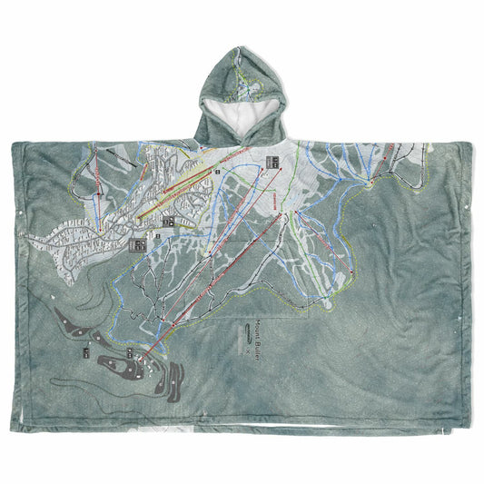 Mount Buller, Australia Ski Resort Map Flannel Blanket Poncho - Powderaddicts