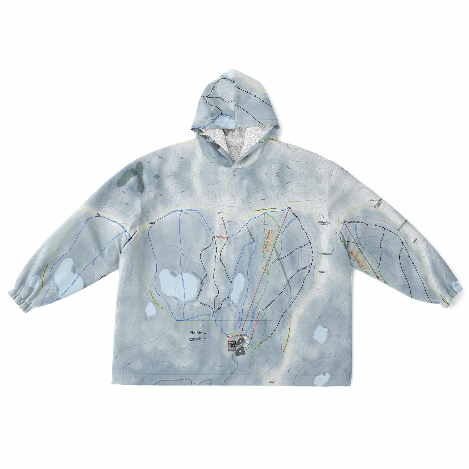 Rainbow, New Zealand Ski Trail Map - Snug Hoodie