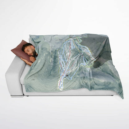 Waterville Valley, New Hampshire Ski Resort Map Flannel Blanket Poncho