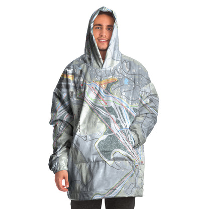 Beech Mountain, North Carolina Ski Trail Map Snug Hoodie - Powderaddicts