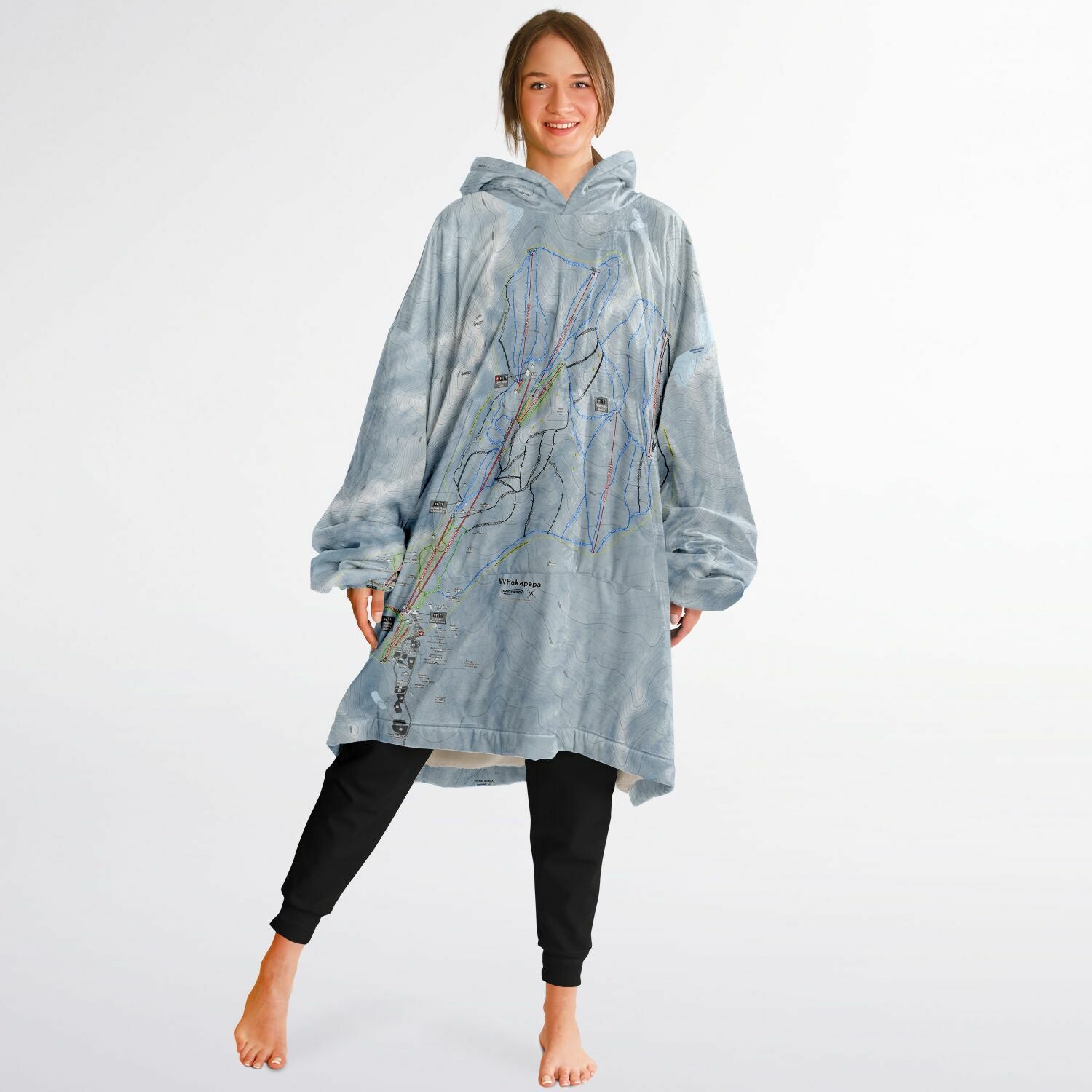 Whakapapa, New Zealand Ski Trail Map - Snug Hoodie