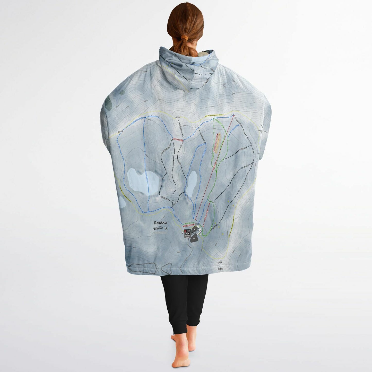 Rainbow, New Zealand Ski Trail Map - Snug Hoodie - Powderaddicts