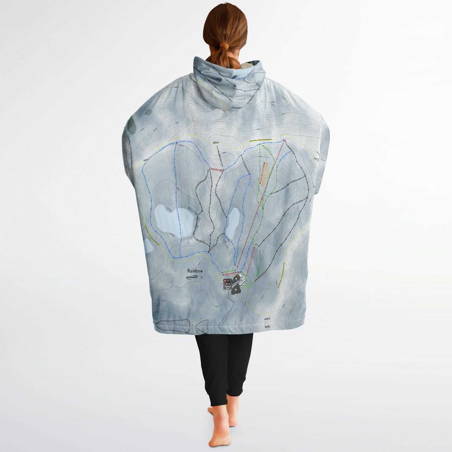 Rainbow, New Zealand Ski Trail Map - Snug Hoodie - Powderaddicts