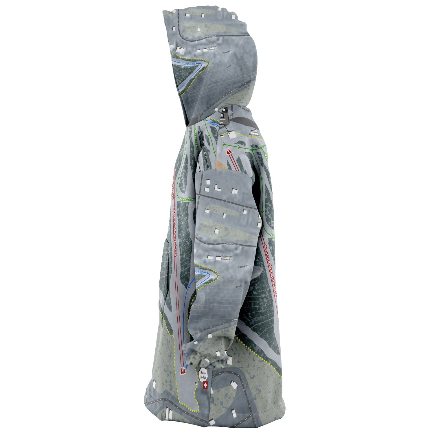 Eagle Rock, Pennsylvania Ski Trail Map Snug Hoodie