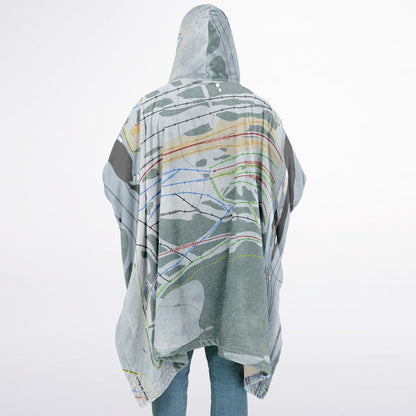 Boreal Mountain, California Ski Resort Map Flannel Blanket Poncho