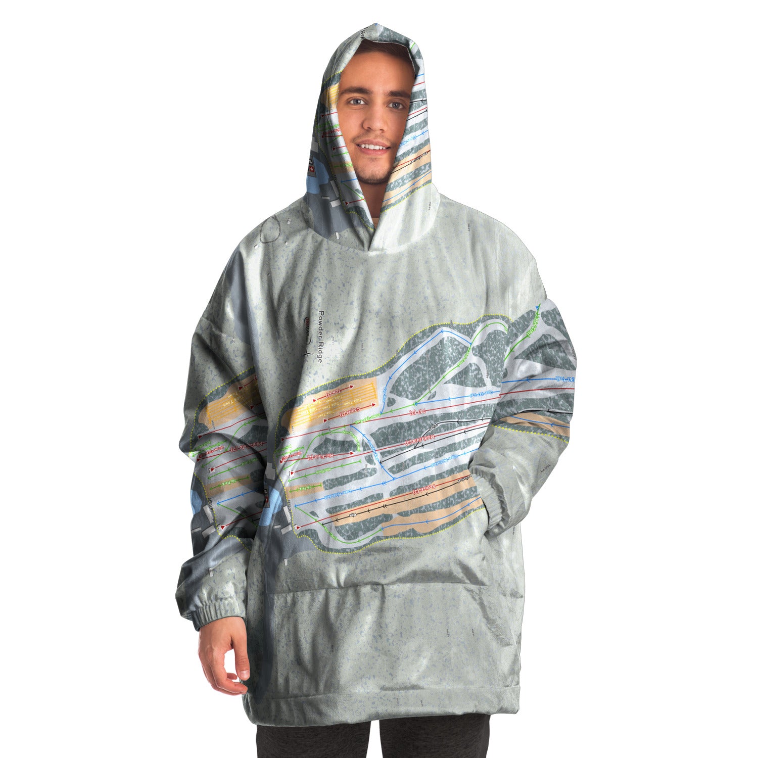 Powder Ridge, Connecticut Ski Trail Map - Snug Hoodie