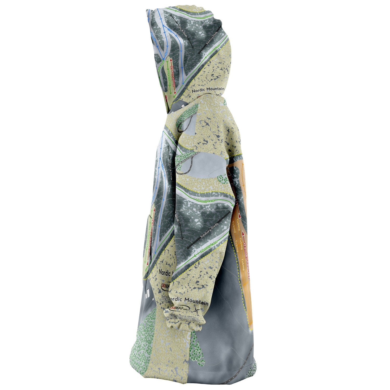 Nordic Mountain, Wisconsin Ski Trail Map - Snug Hoodie - Powderaddicts