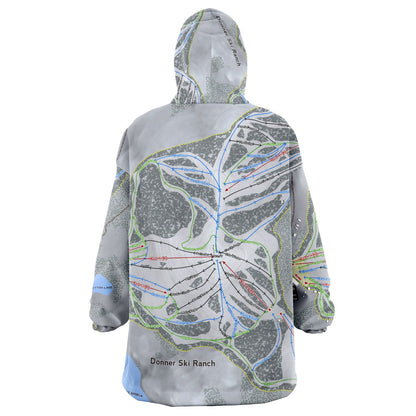Donner Ski Ranch, California Ski Trail Map - Snug Hoodie - Powderaddicts