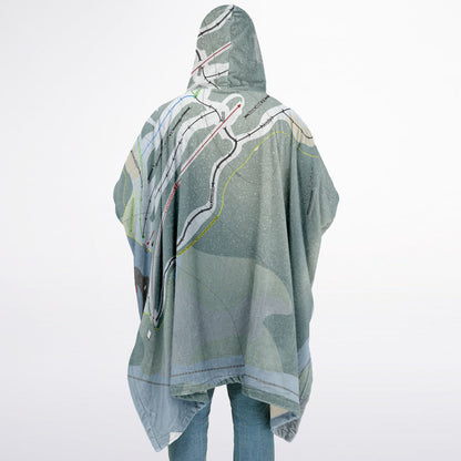Mont Chalco, Quebec Ski Resort Map Flannel Blanket Poncho