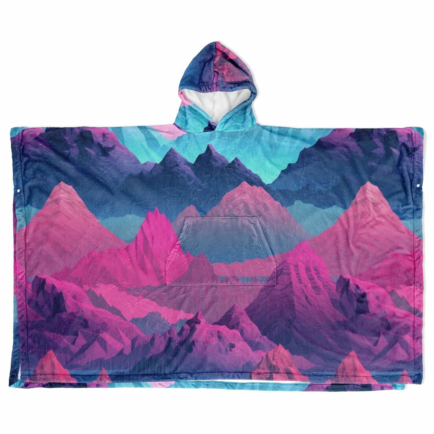 Abstract Geometric Mountains, Flannel Blanket Poncho