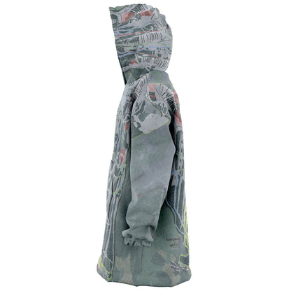 Kicking Horse, British Columbia Ski Trail Map - Snug Hoodie - Powderaddicts
