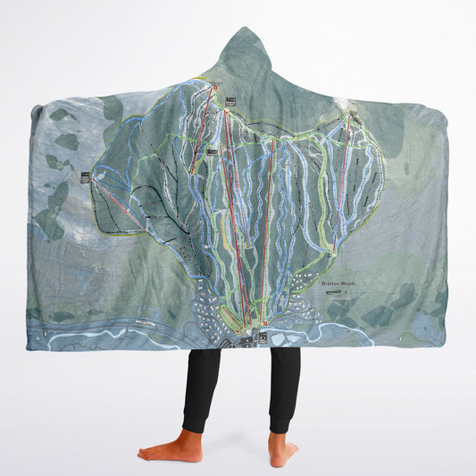 Bretton Woods, New Hampshire Ski Trail Map - Youth Hooded Blanket