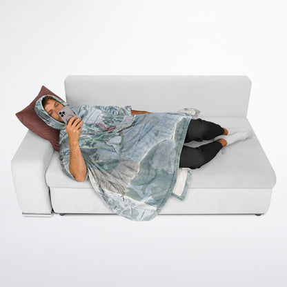 Alta, Utah Ski Resort Map Flannel Blanket Poncho