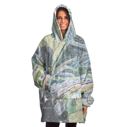 Pine Mountain, Michigan Ski Trail Map Snug Hoodie - Powderaddicts