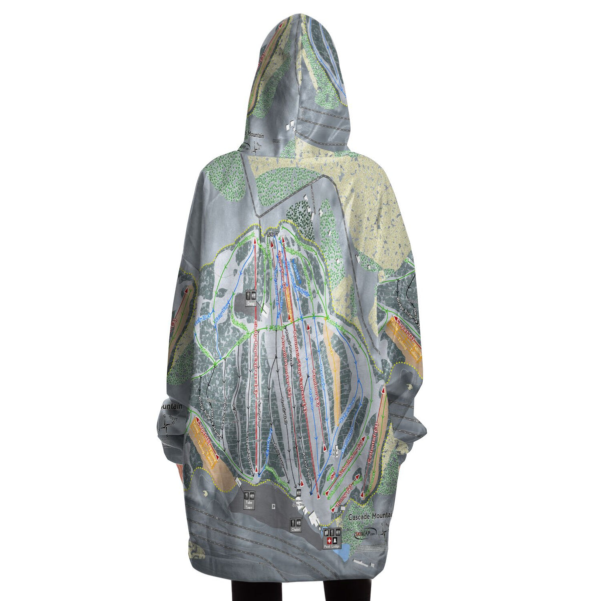Cascade Mountain, Wisconsin Ski Trail Map - Snug Hoodie