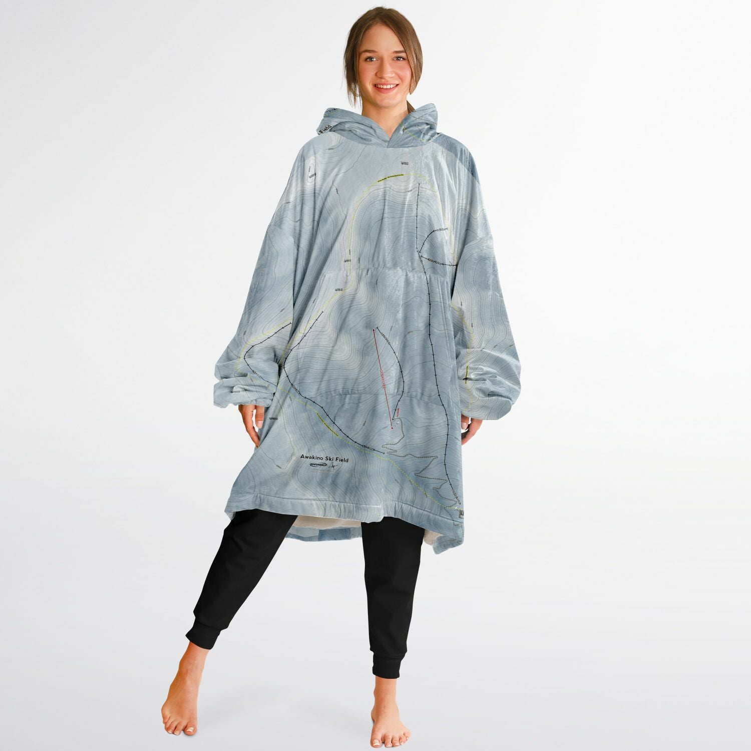 Awakino Ski Field, New Zealand Ski Trail Map - Snug Hoodie