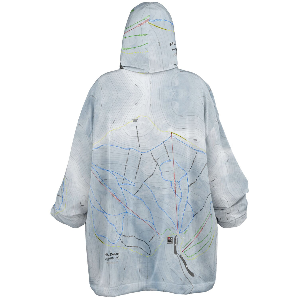 Mt Dobson, New Zealand Ski Trail Map - Snug Hoodie