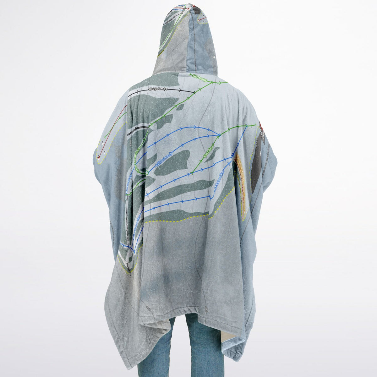 Hesperus, Colorado Ski Resort Map Flannel Blanket Poncho