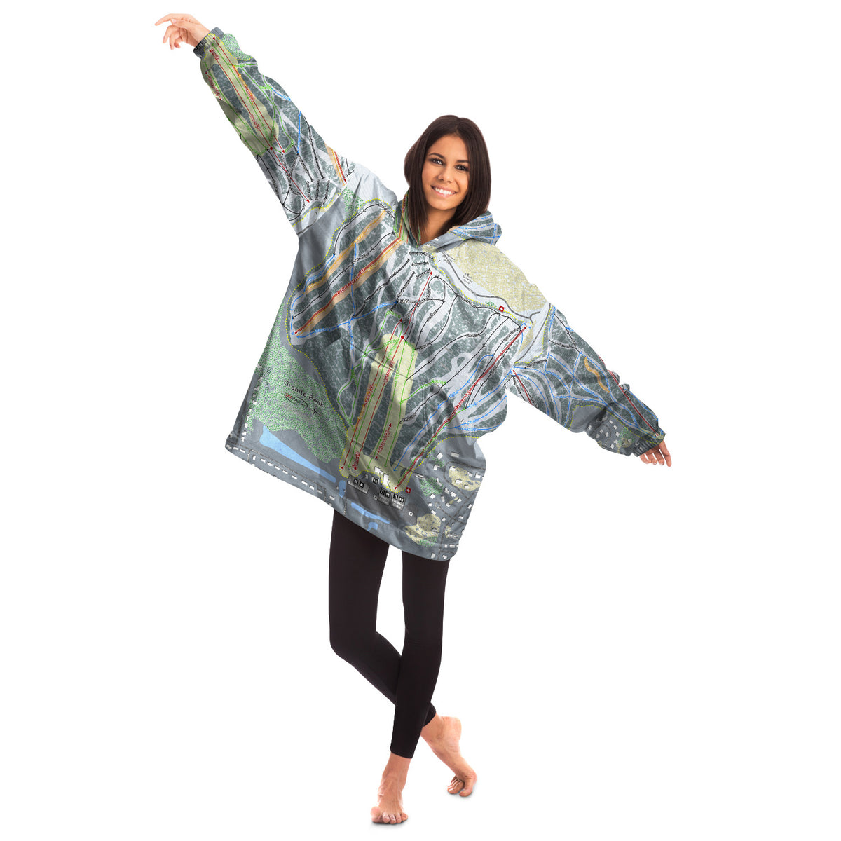 Granite Peak, Wisconsin Ski Trail Map - Snug Hoodie